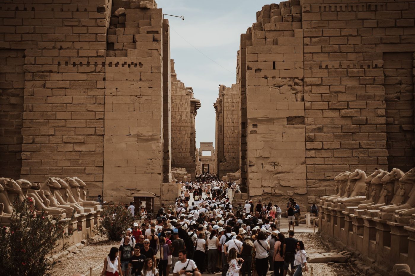 أعمدة بهو الأساطين الكبرى في معبد الكرنك بالأقصر